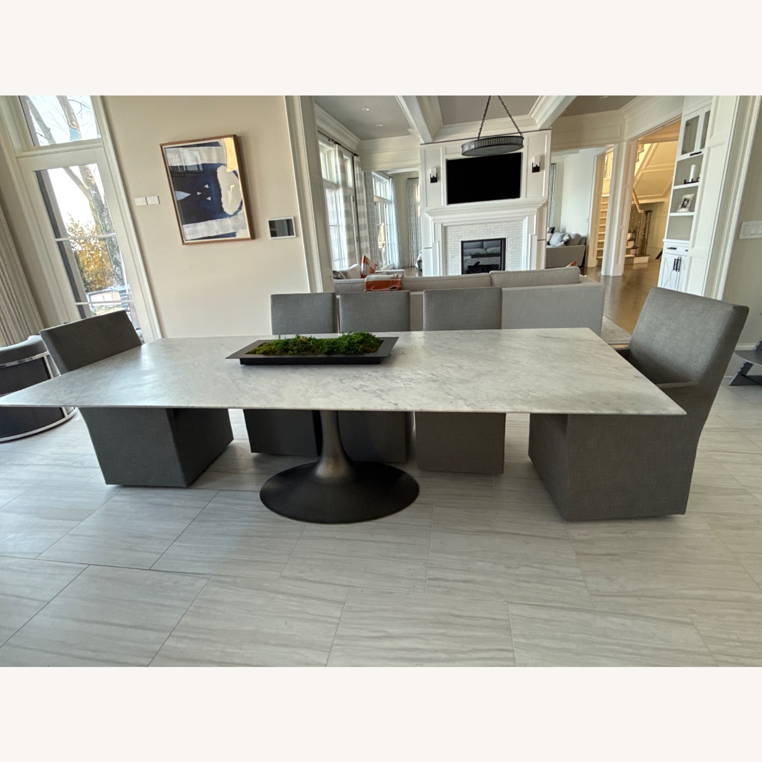 Restoration Hardware Aero Stone Marble Dining Table  - image-1