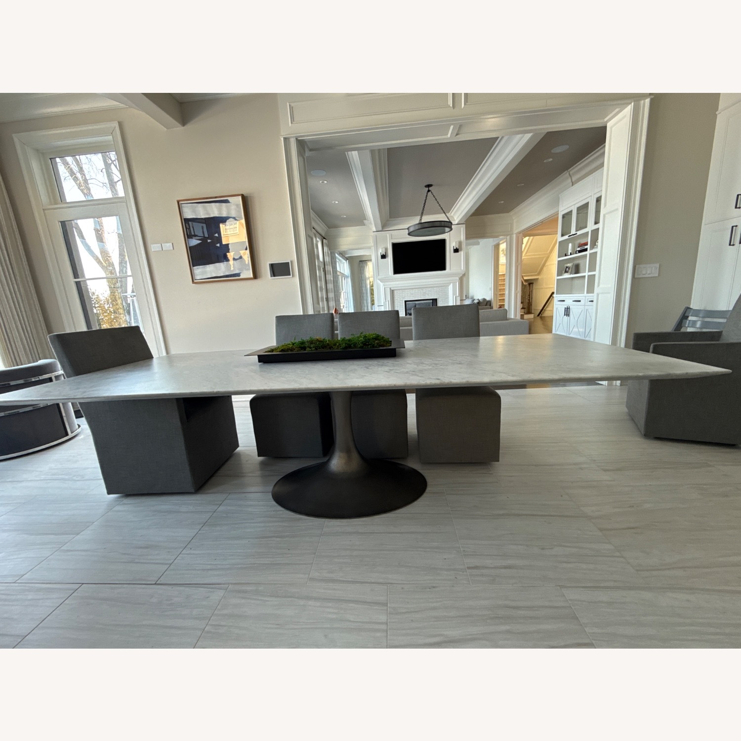 Restoration Hardware Aero Stone Marble Dining Table  - image-3