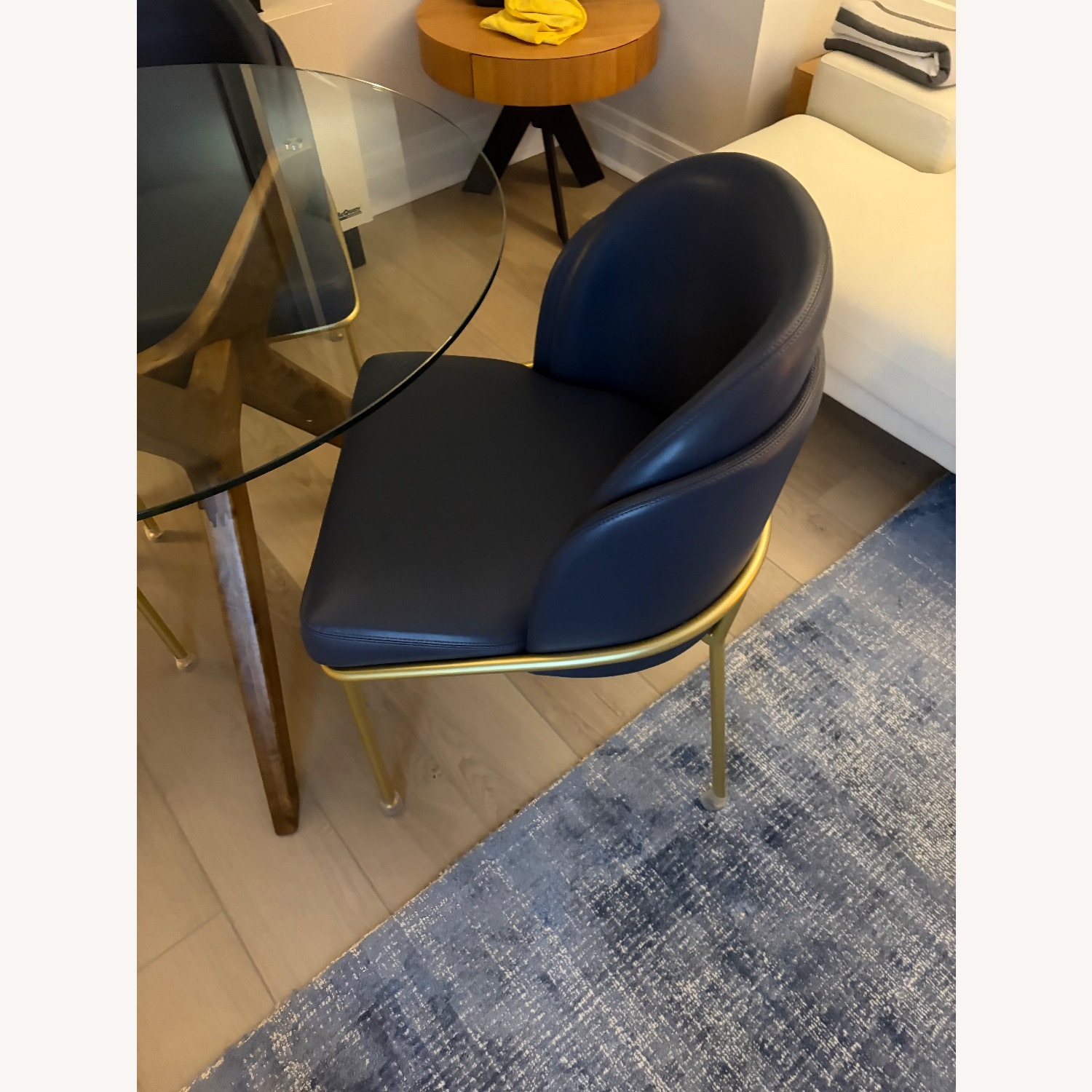 Rove Concepts Angelo Blue Leather Dining Chairs - image-1