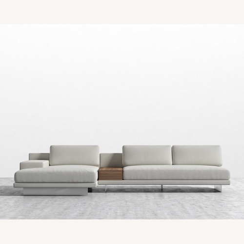 Used Rove Concepts Dresden White Fabric 2 Piece Sectional for sale on AptDeco