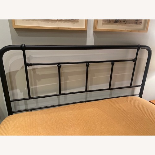 Used Wayfair Black Metal Headboard +Frame for sale on AptDeco