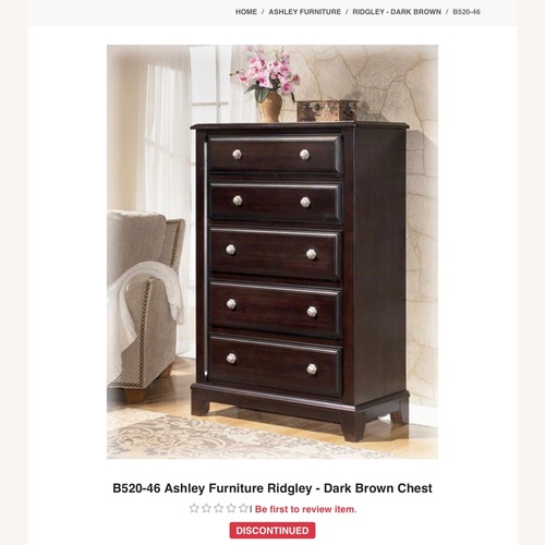 Used Ashley Ridgley Chest Dresser Dark Brown for sale on AptDeco