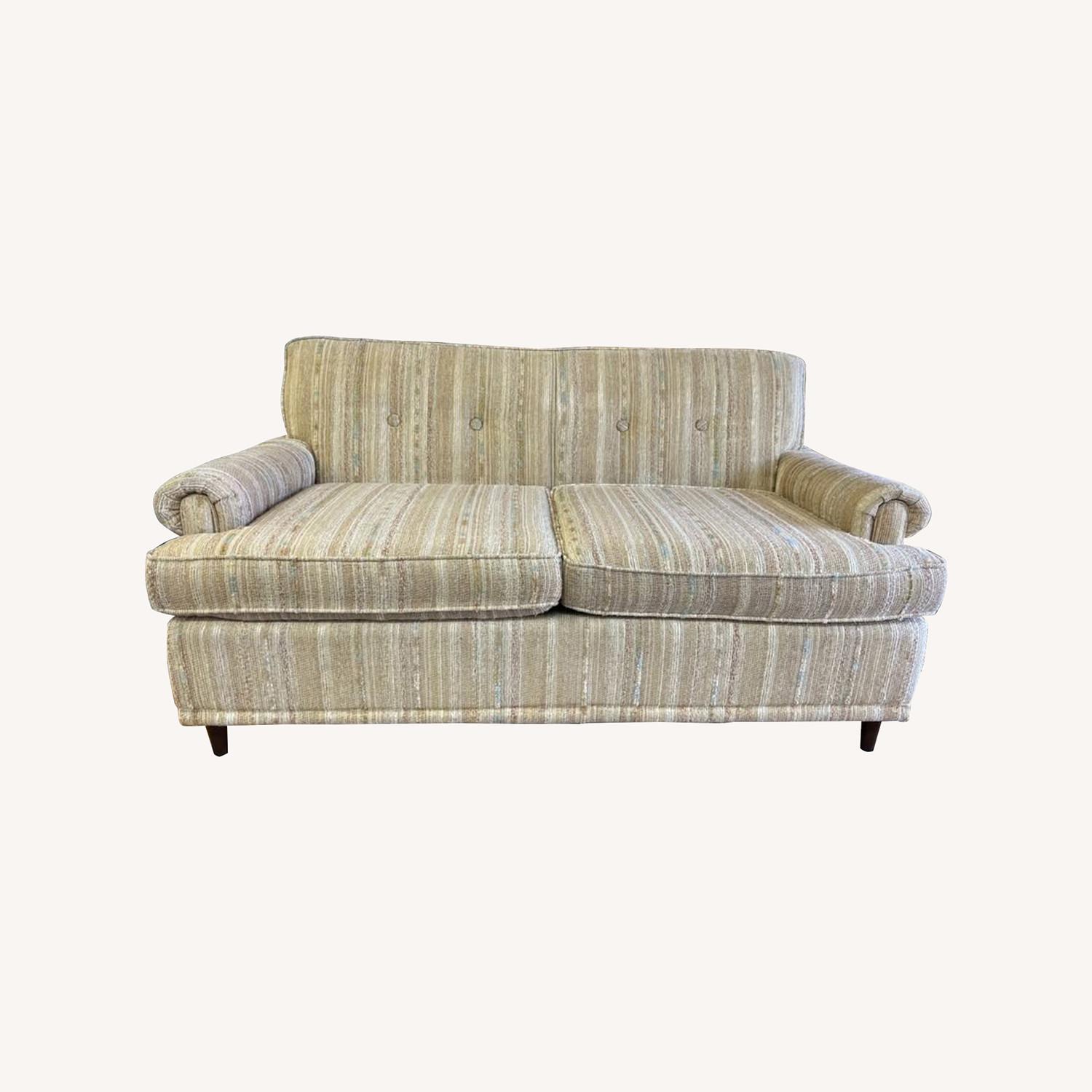 Vintage/Antique Natural Fabric 2 Seater Sofa - image-0