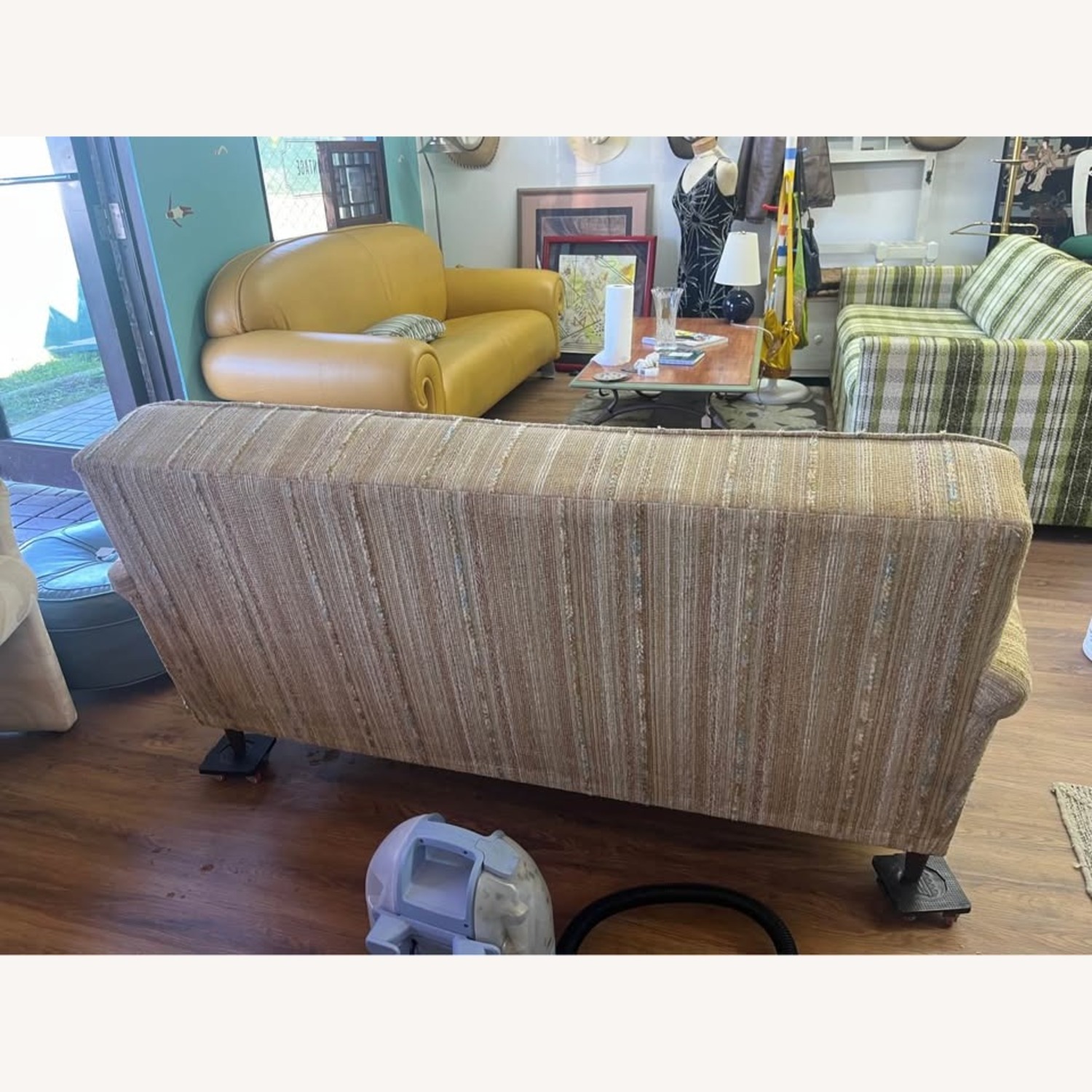 Vintage/Antique Natural Fabric 2 Seater Sofa - image-3
