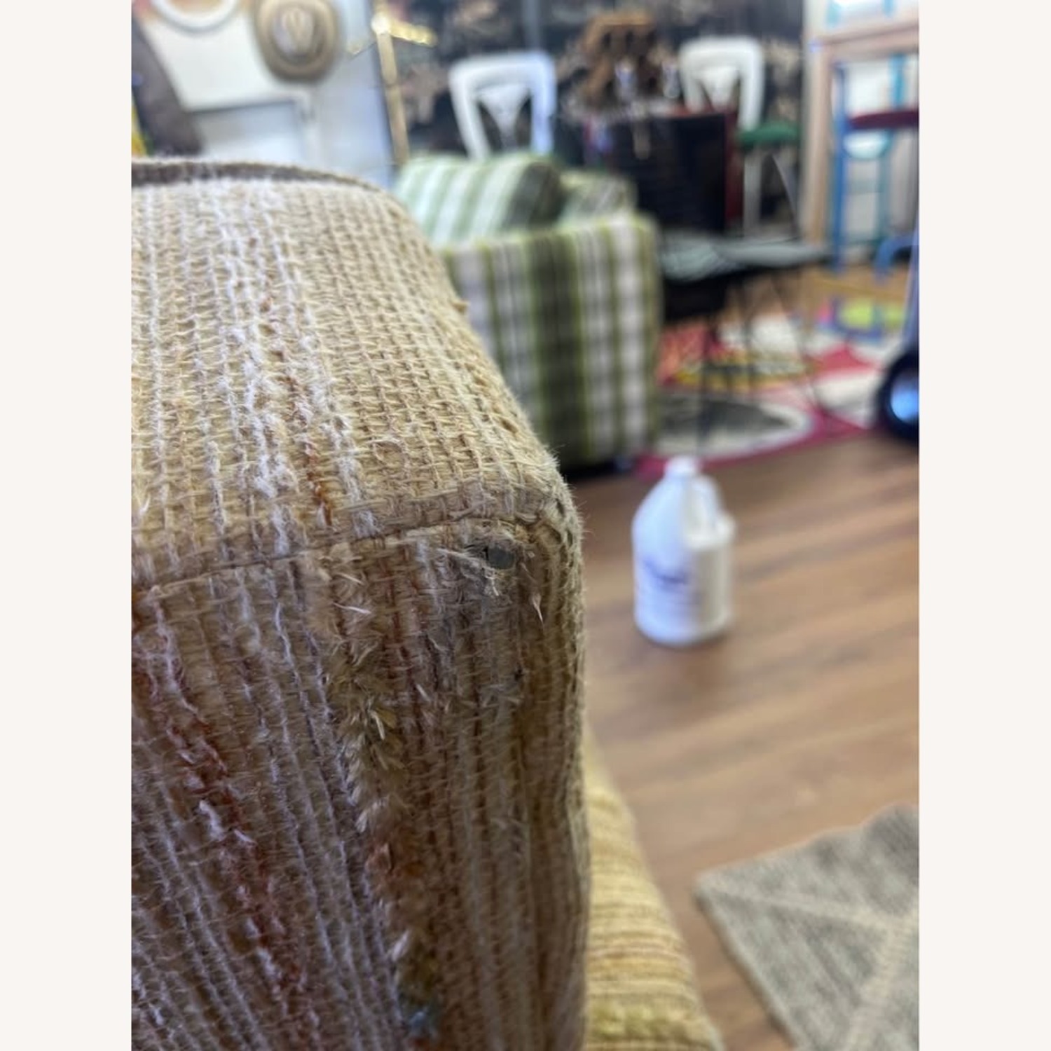 Vintage/Antique Natural Fabric 2 Seater Sofa - image-4