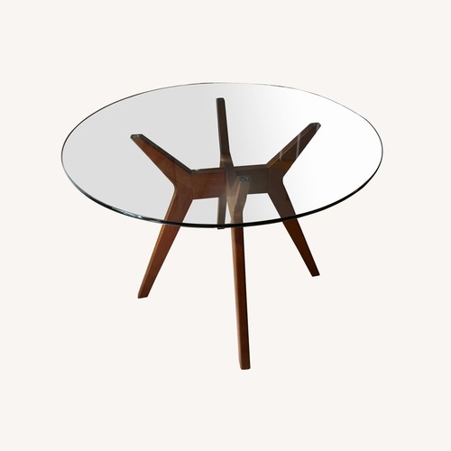 Used West Elm Dark Brown Glass Dining Table for sale on AptDeco