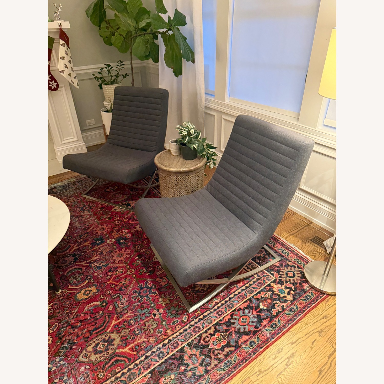 Crate & Barrel Cooper Light Gray Fabric Accent Chairs - image-1