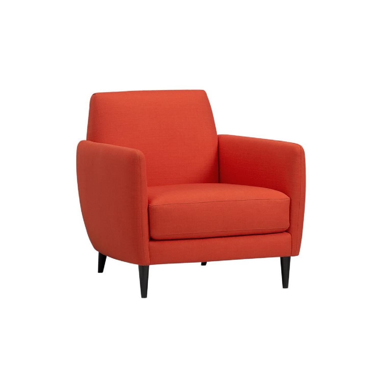 CB2 Parlour Orange Fabric Accent Chair - image-0