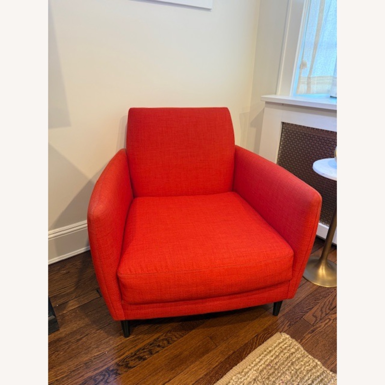 CB2 Parlour Orange Fabric Accent Chair - image-3
