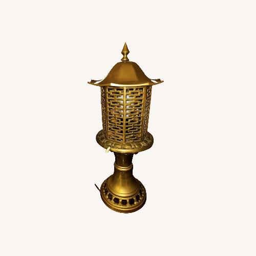 Used Vintage Solid Brass Chinese Pagoda Lamp for sale on AptDeco