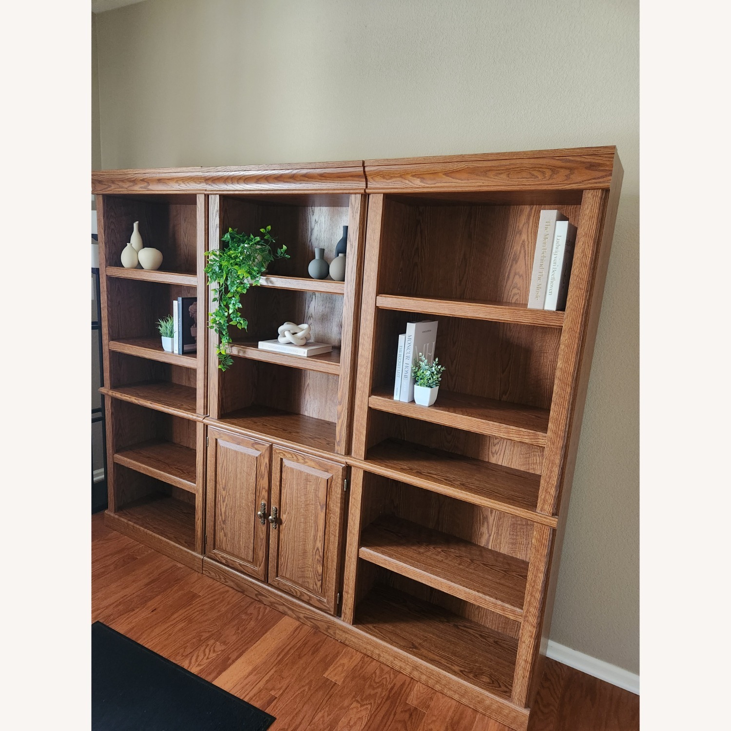 Dark Brown Wood Bookcase - image-1