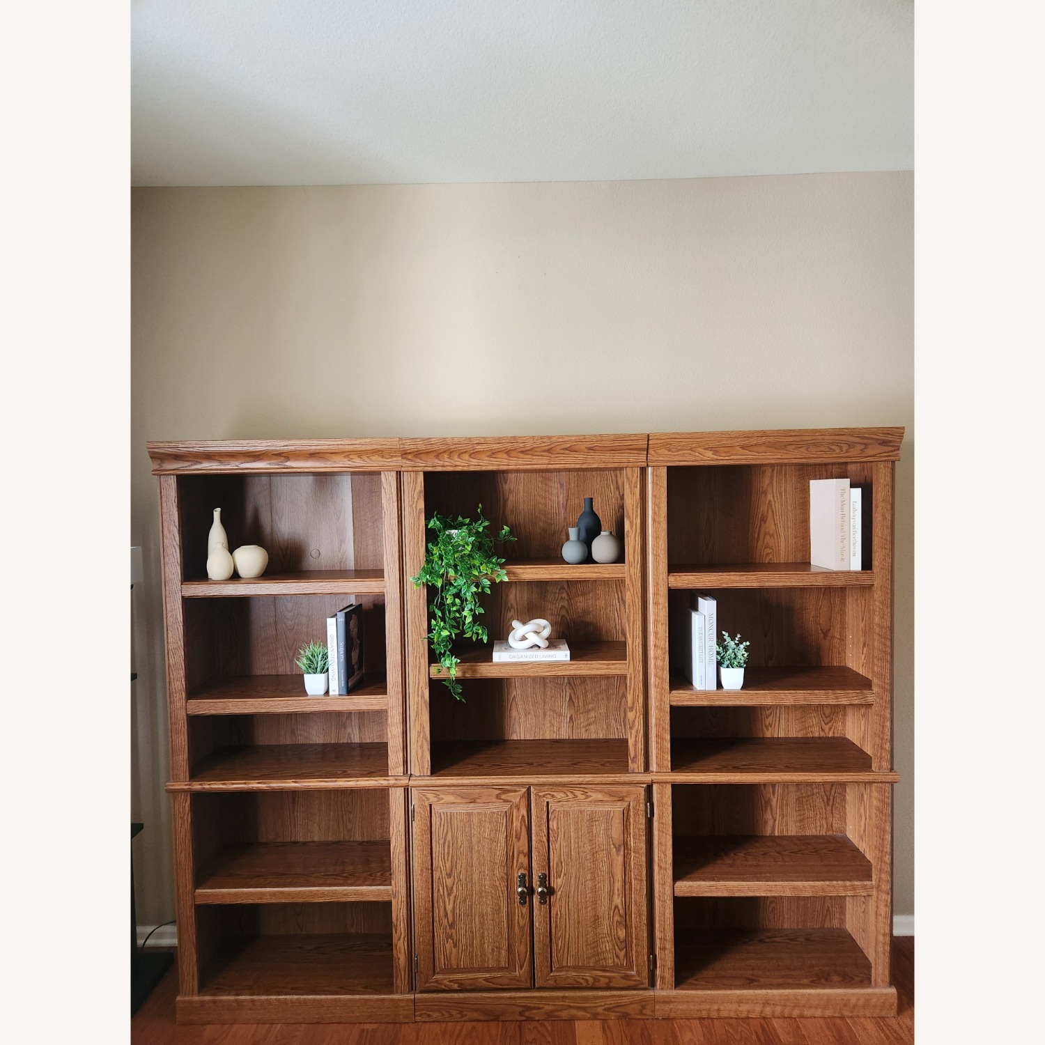 Dark Brown Wood Bookcase - image-3