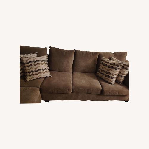 Used Dark Brown Cotton 2 Piece Sectional for sale on AptDeco