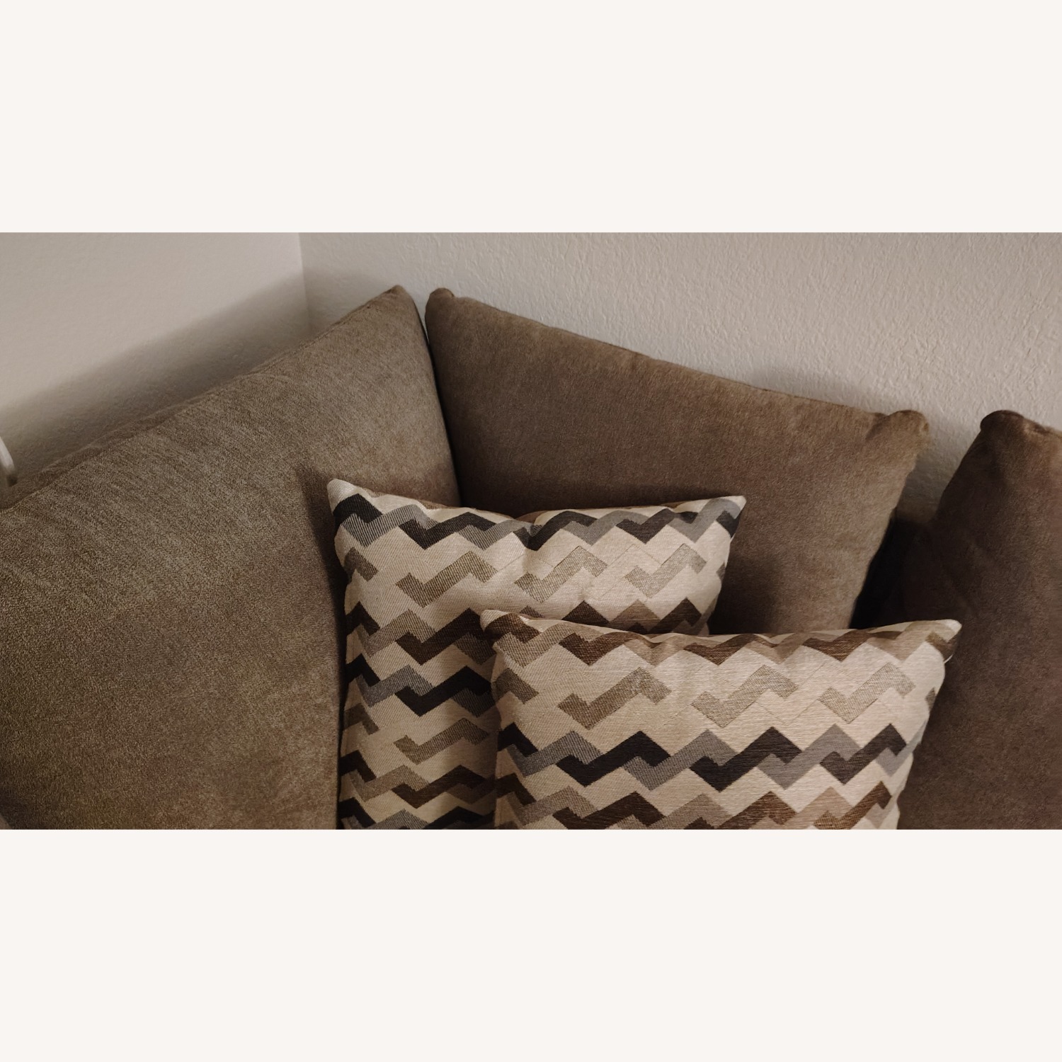 Dark Brown Cotton 2 Piece Sectional - image-4