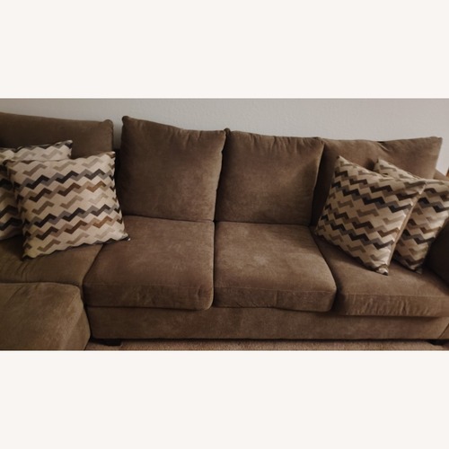 Used Dark Brown Cotton 2 Piece Sectional for sale on AptDeco