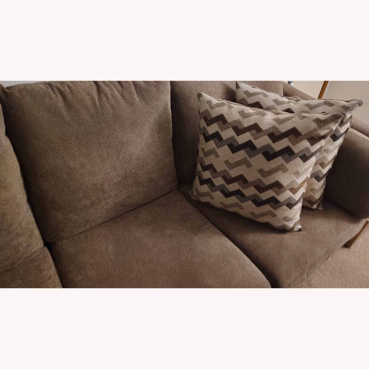 Dark Brown Cotton 2 Piece Sectional - image-6