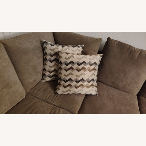 Used Dark Brown Cotton 2 Piece Sectional for sale on AptDeco