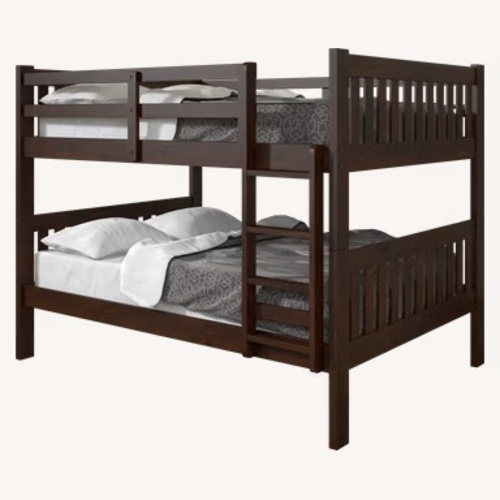 Used Rooms To Go Kids Aleyna I Dark Brown Full/Full Bunk Bed for sale on AptDeco