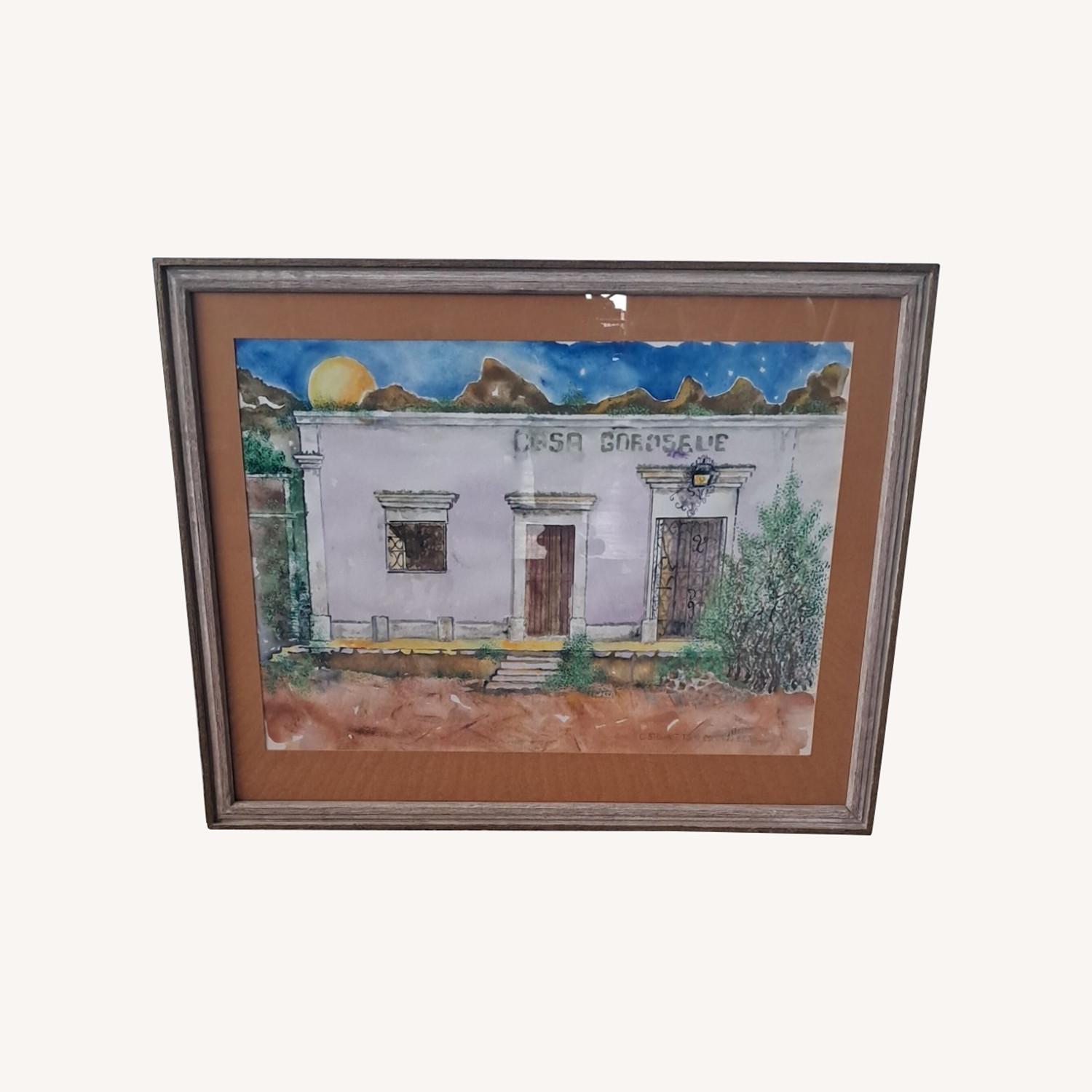 Framed"Casa Goroseue"Painting by Charles StewartT.S - image-0