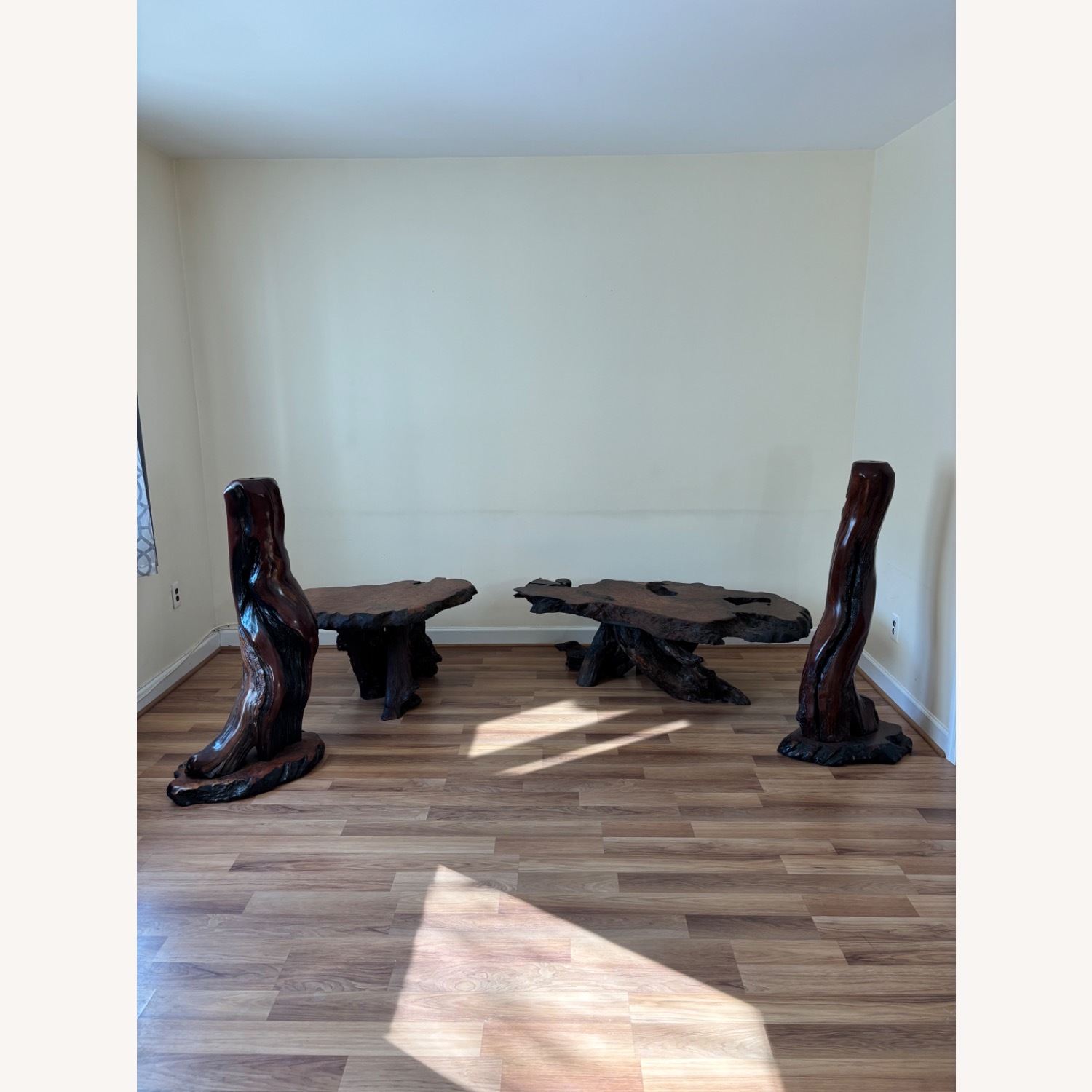 Redwood Set of Side Table with Matching Lamps - image-0