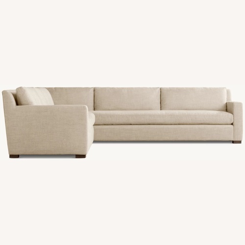 Used Restoration Hardware Belgian Dove Performance Linen Sectional for sale on AptDeco