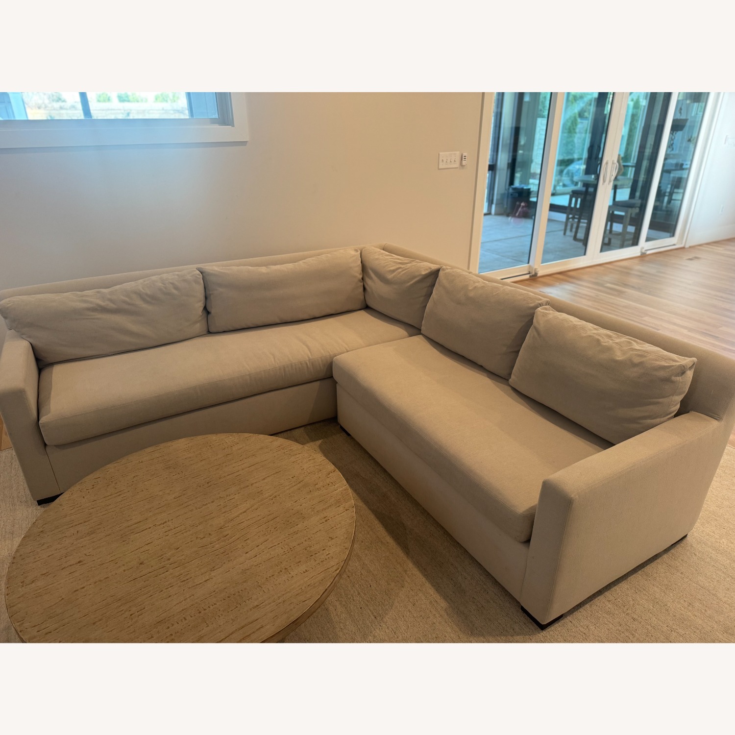 Restoration Hardware Belgian Dove Performance Linen Sectional - image-3