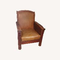 Vintage/Antique Dark Brown Leather Armchair