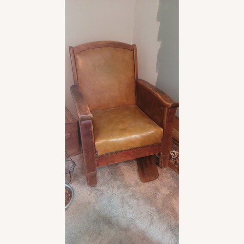 Used Vintage/Antique Dark Brown Leather Armchair for sale on AptDeco