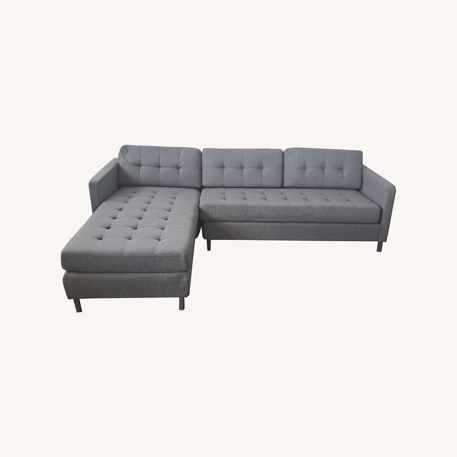 CB2 Gray Modern Sectional Sofa with Chaise - image-0