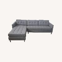 CB2 Gray Modern Sectional Sofa with Chaise