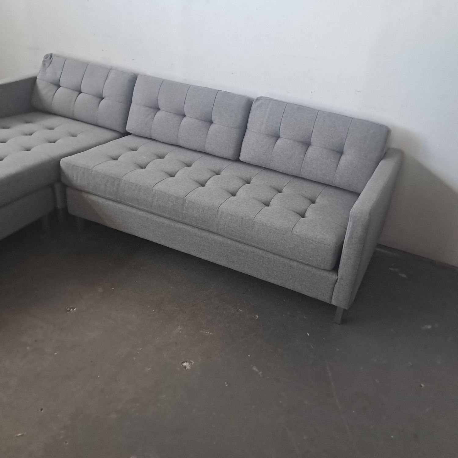CB2 Gray Modern Sectional Sofa with Chaise - image-2