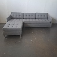 CB2 Gray Modern Sectional Sofa with Chaise