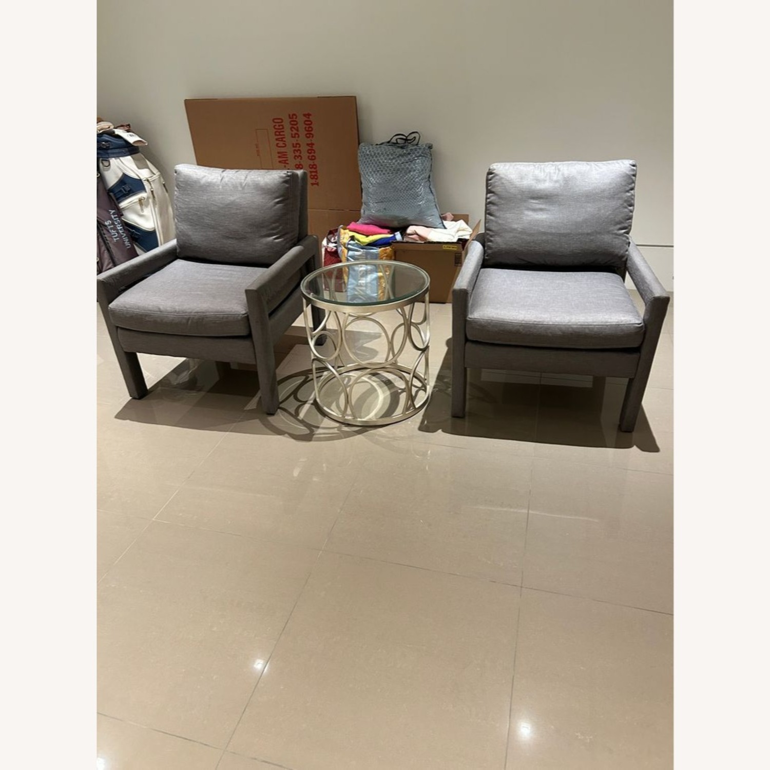 Pair of Jayson Home Collection Modern Gray Accent Chair - image-3