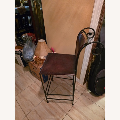 Used Leather Bar Stools 2x for sale on AptDeco