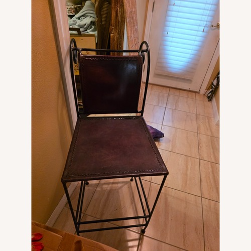 Used Leather Bar Stools 2x for sale on AptDeco