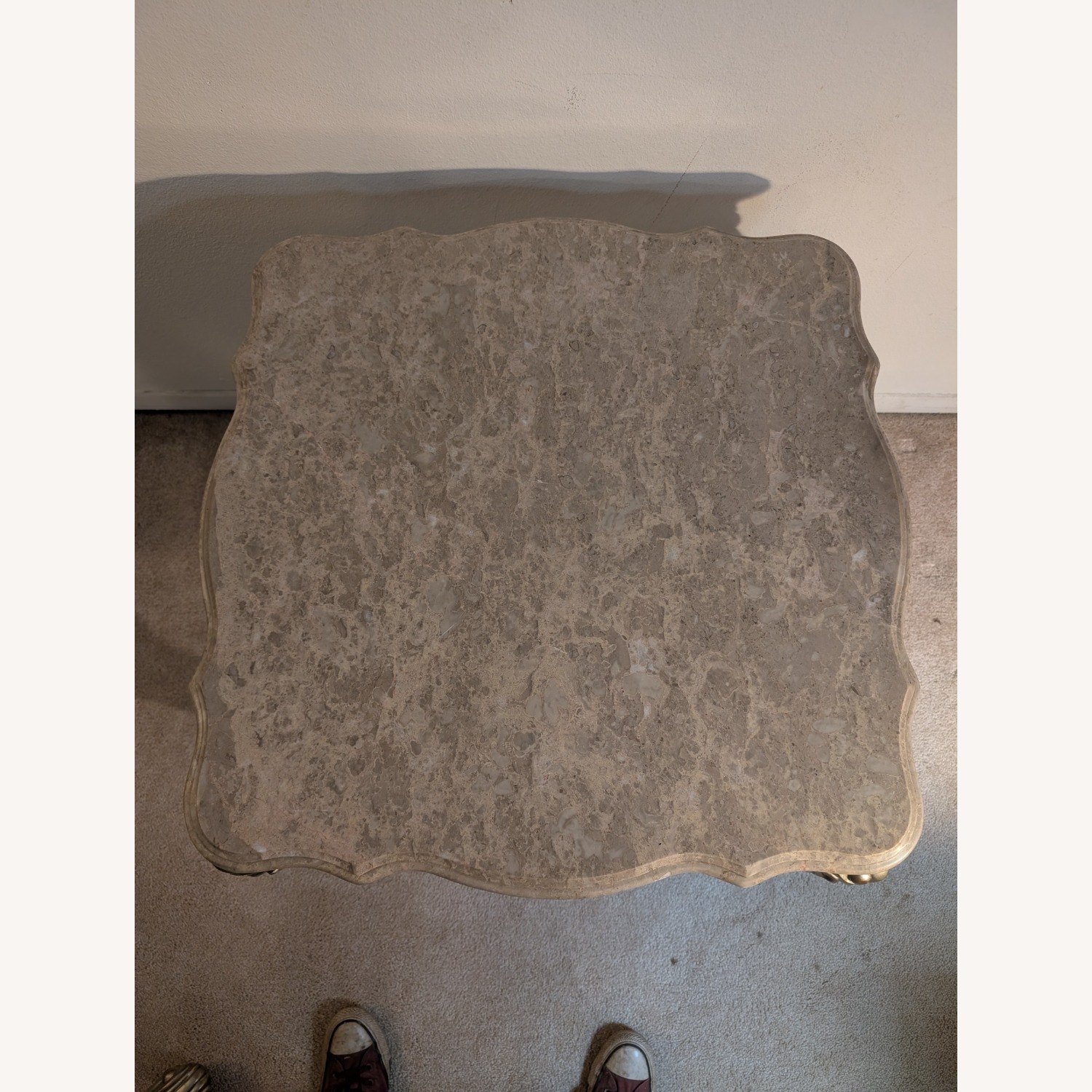 Marbled Top End Tables Antique Gold - image-2