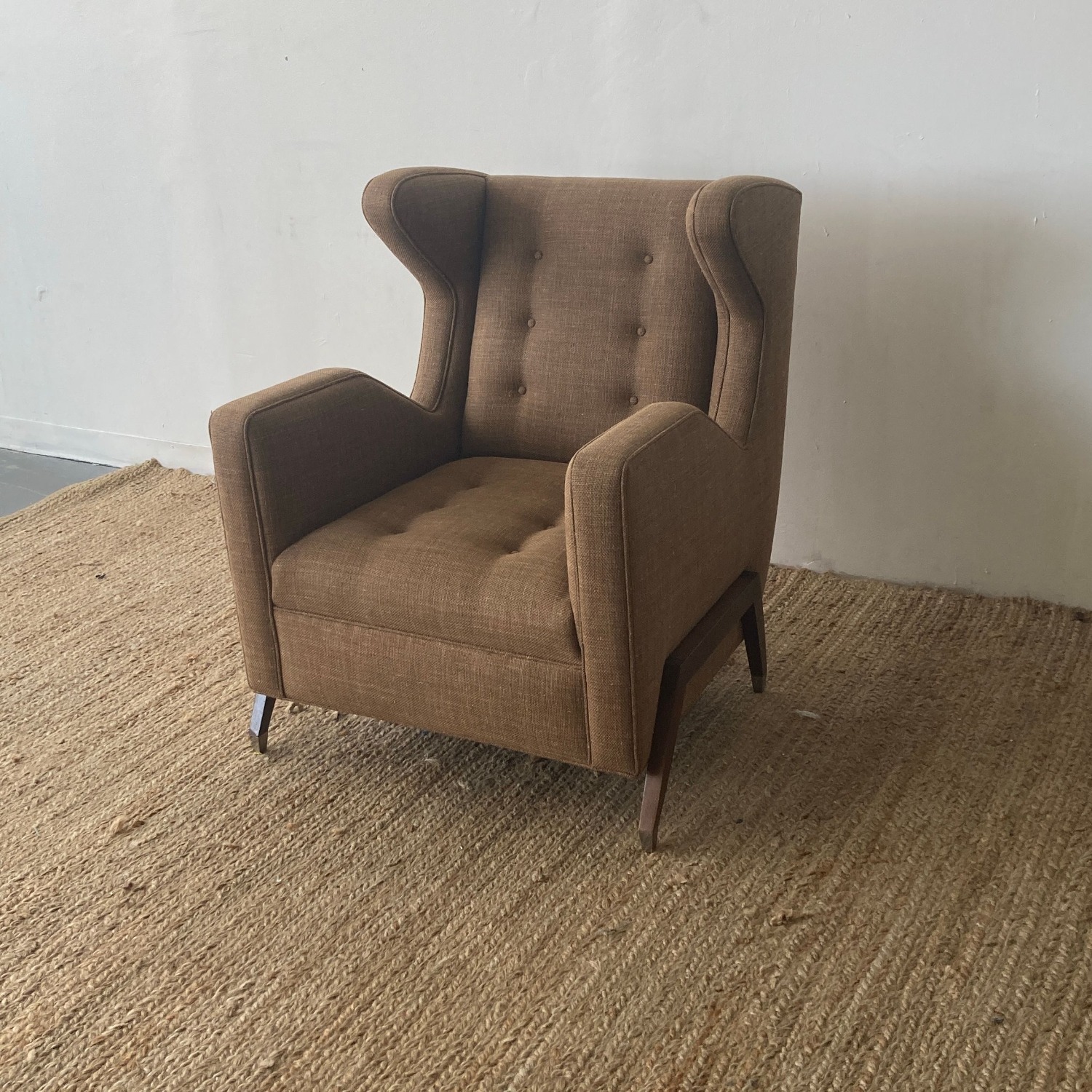 Custom Made Mid-Century Modern Wingback Lounge - image-6
