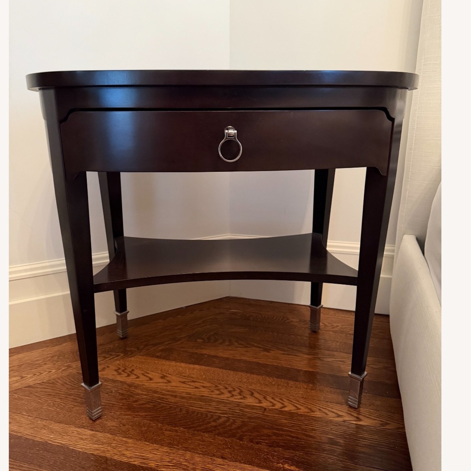 Dark Brown Wood Nightstand - image-1