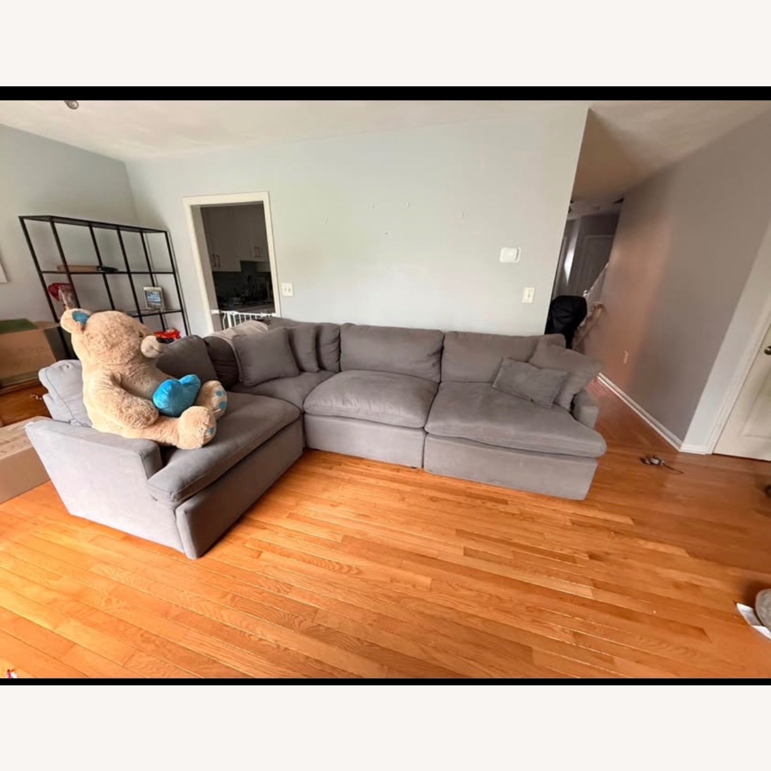 Bob's Furniture Dream Gray 131” Reclining Sofa - image-1