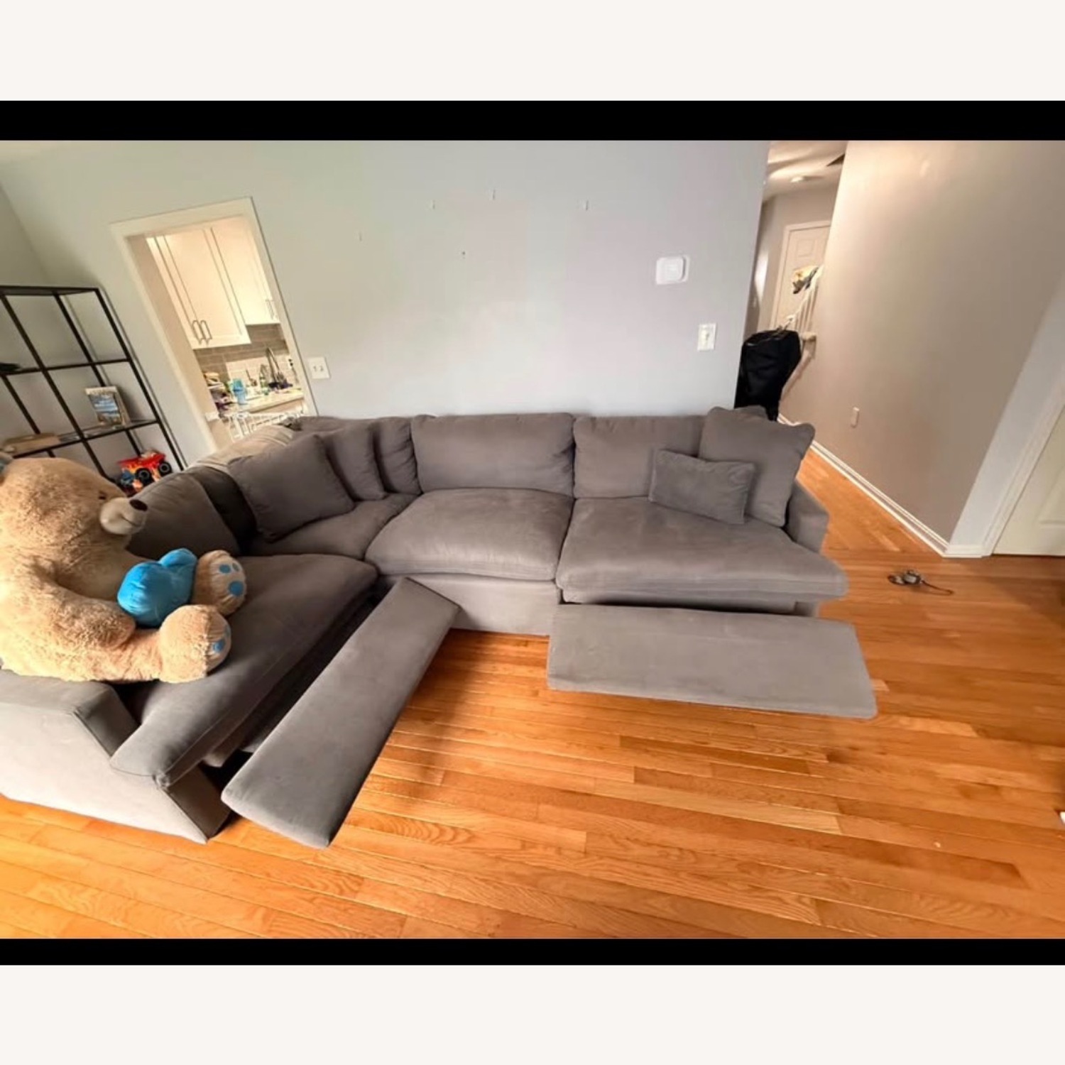 Bob's Furniture Dream Gray 131” Reclining Sofa - image-2