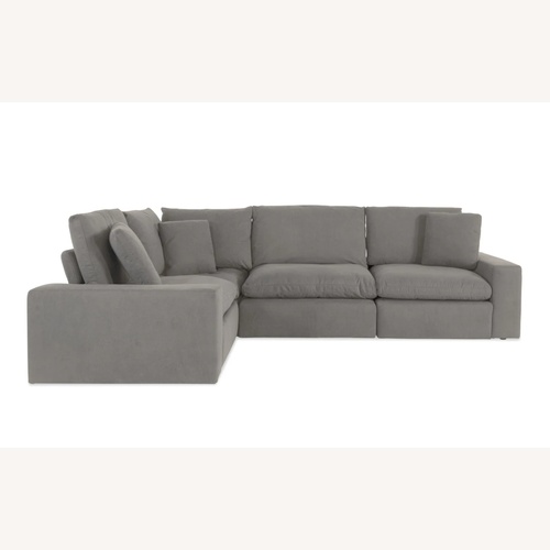 Used Bob's Furniture Dream Gray 131” Reclining Sofa for sale on AptDeco