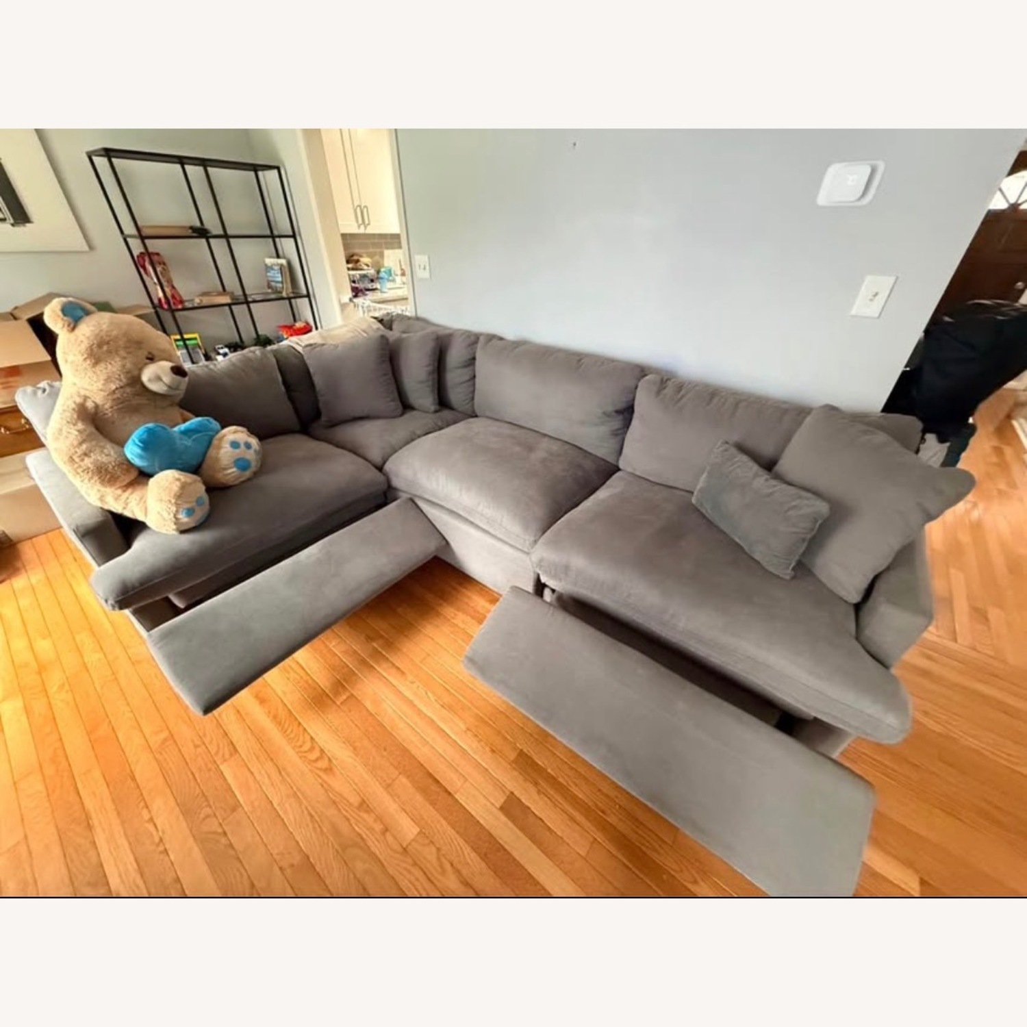 Bob's Furniture Dream Gray 131” Reclining Sofa - image-3