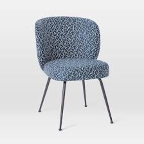 Used West Elm Greer Blue Fabric Dining Chair for sale on AptDeco