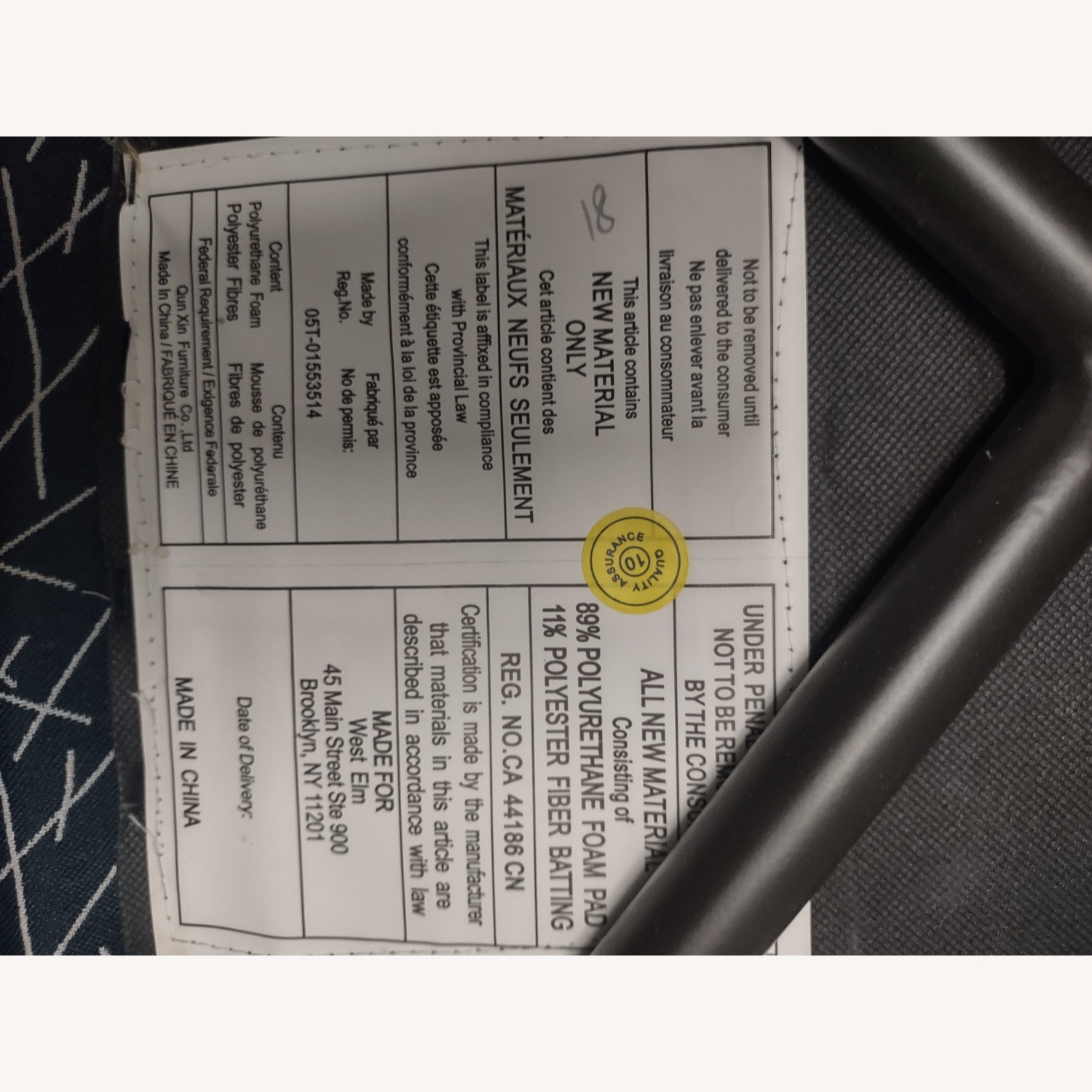 West Elm Greer Blue Fabric Dining Chair - image-1