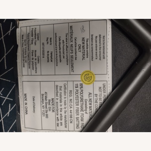 Used West Elm Greer Blue Fabric Dining Chair for sale on AptDeco