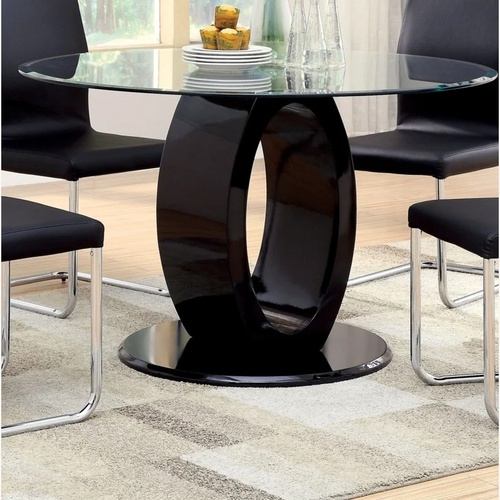 Used Wade Logan Black Glass Dining Table for sale on AptDeco