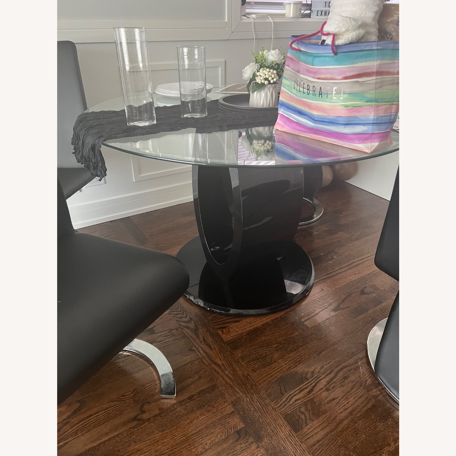 Wade Logan Black Glass Dining Table - image-4