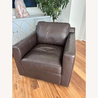 Crate & Barrel Dark Brown Leather Chaise Lounge