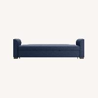 Crate & Barrel Blue Fabric Sleeper Sofa