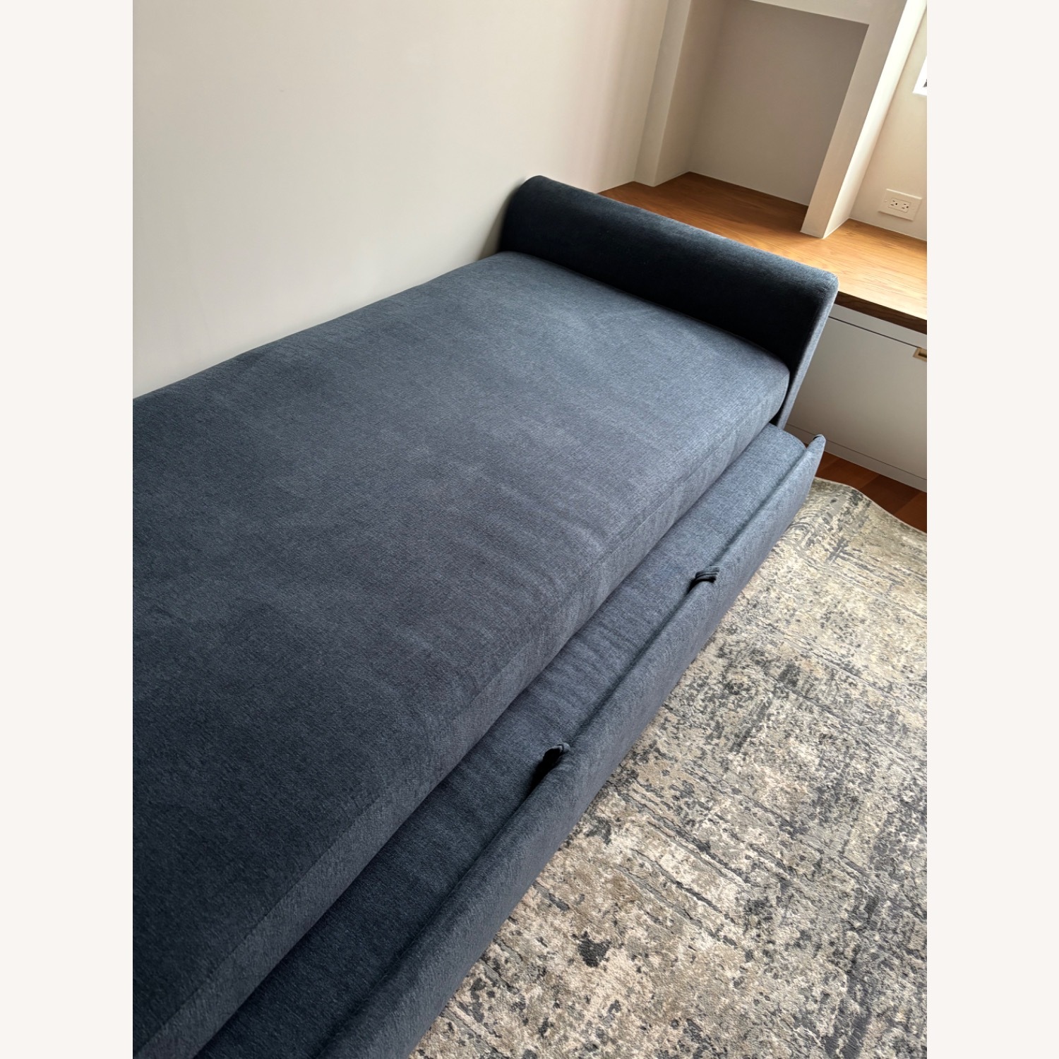 Crate & Barrel Blue Fabric Sleeper Sofa - image-5